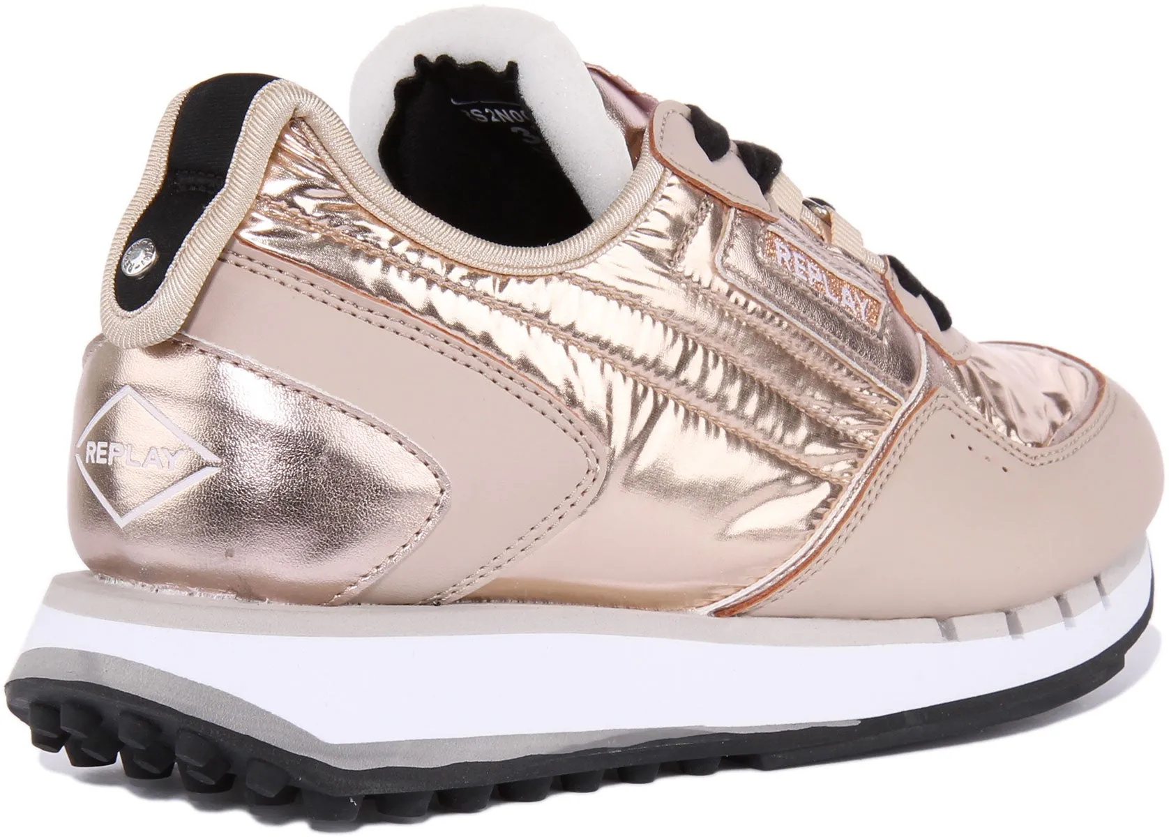 Replay R81 W Space Zapatillas con cordones para mujer en oro rosa