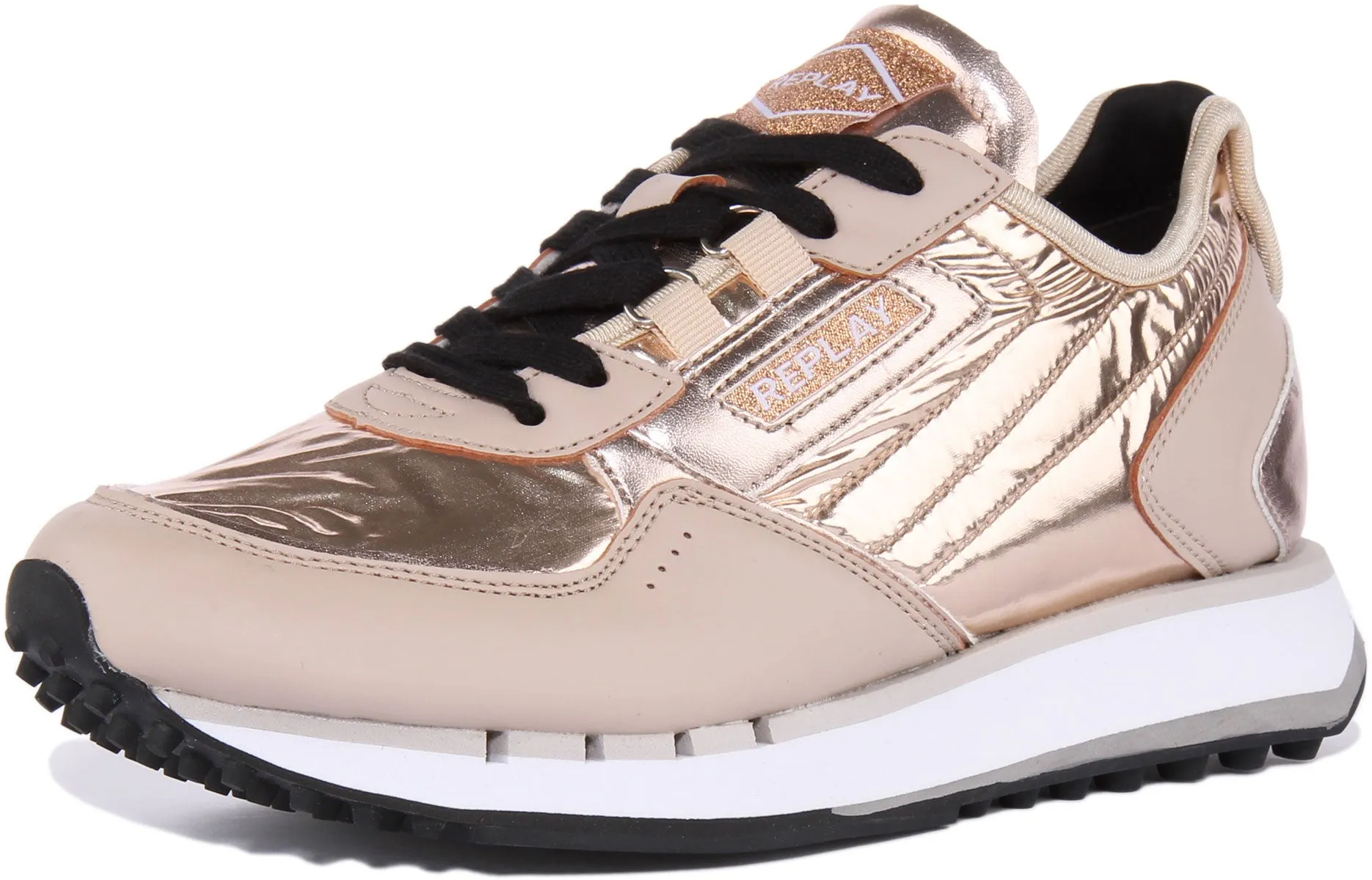 Replay R81 W Space Zapatillas con cordones para mujer en oro rosa