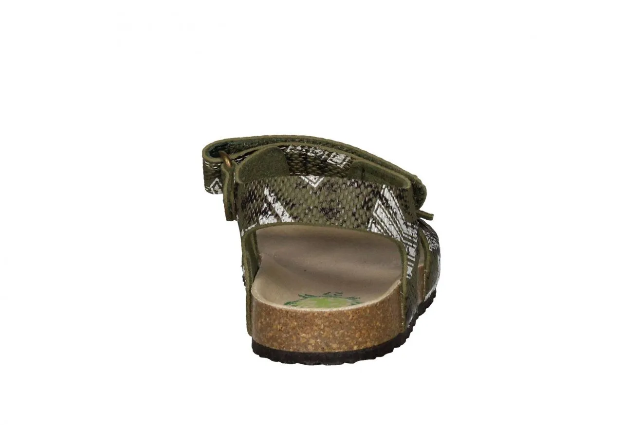 Sandalia Bio Kaki Dibujos Hebilla y Velcro