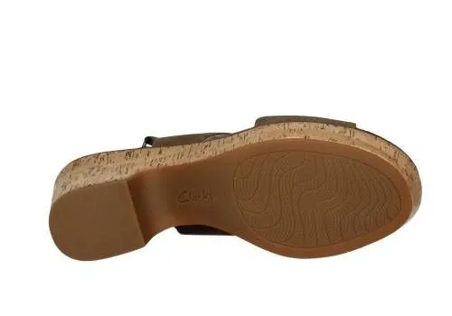 Sandalia Cruzada Nobuck Olive Velcro CuÑa/plataforma Corcho