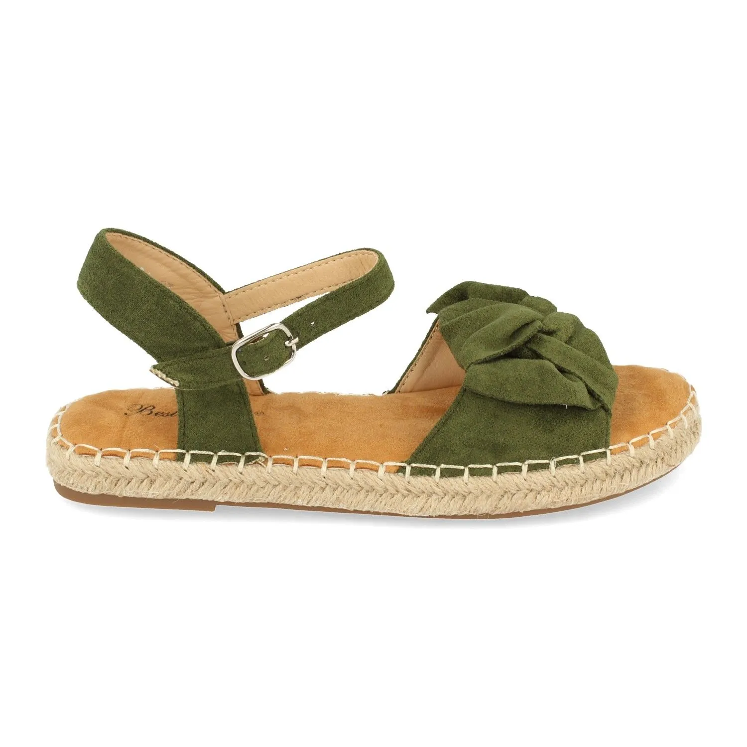 Sandalia de yute con lazo color kaki