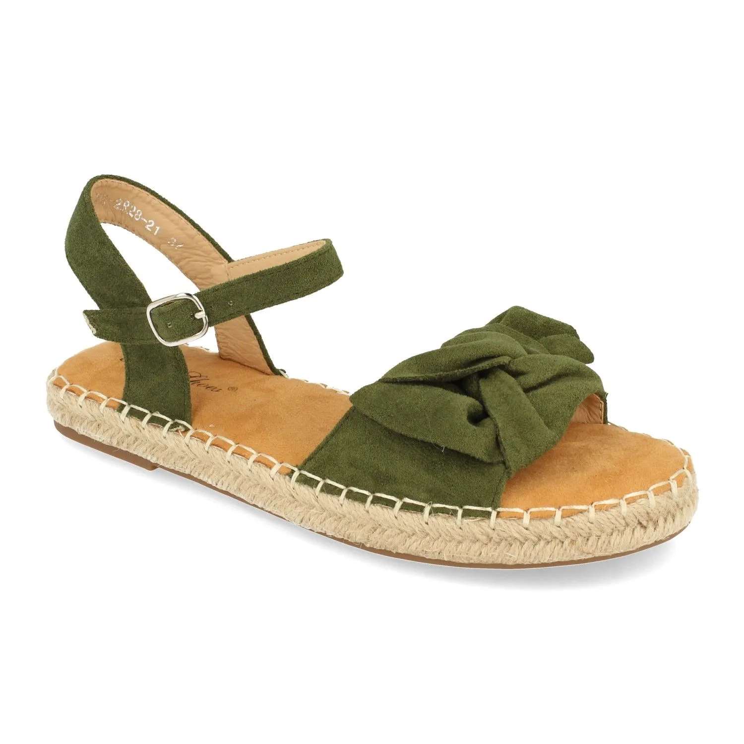 Sandalia de yute con lazo color kaki