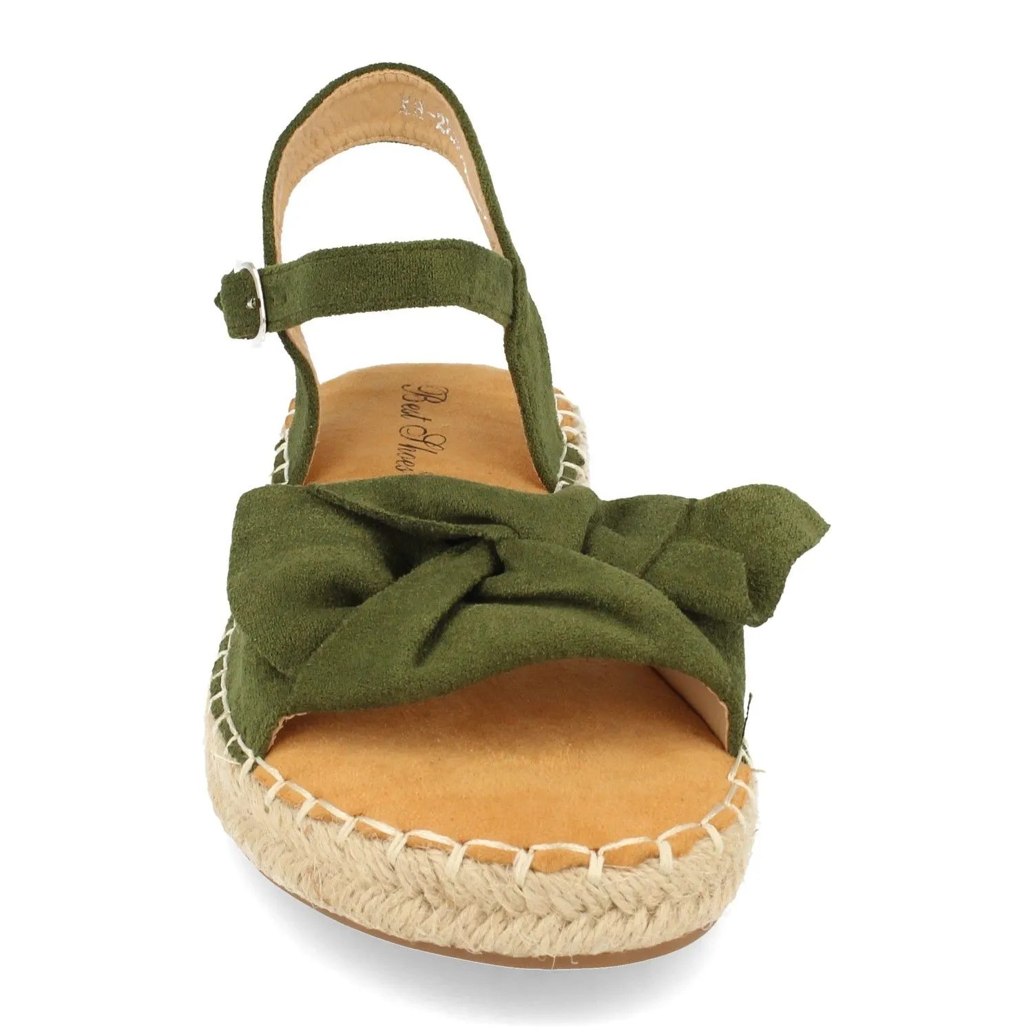 Sandalia de yute con lazo color kaki