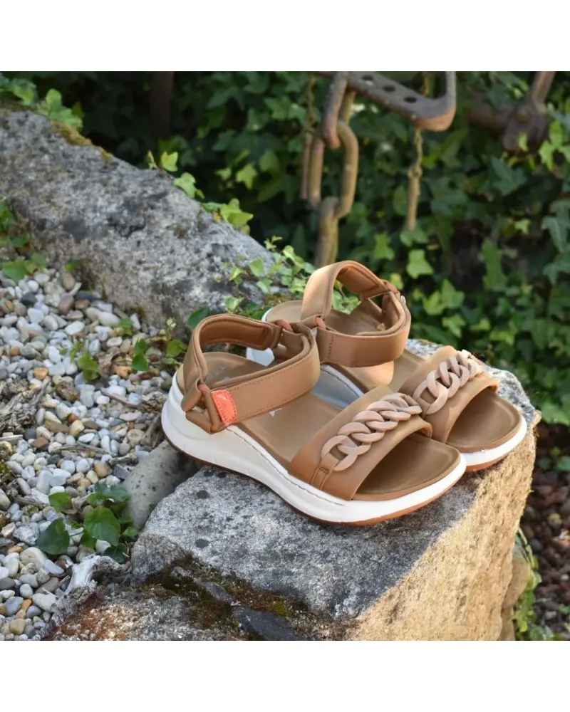 Sandalia deportiva negra DANGELA 21560 camel