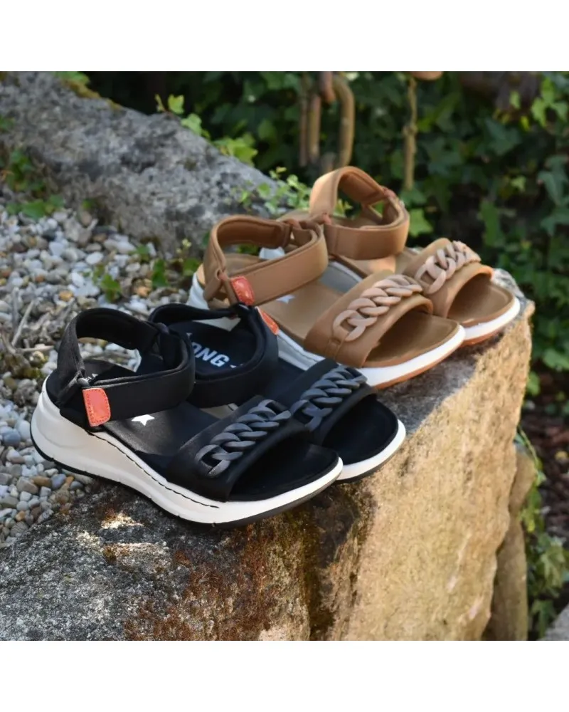 Sandalia deportiva negra DANGELA 21560 camel
