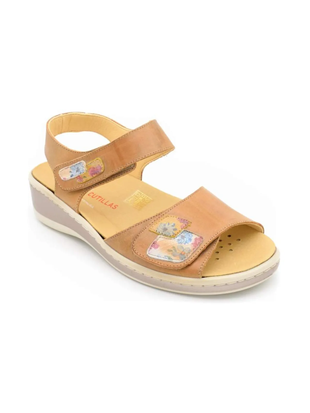 Sandalia mujer doble velcro cuero Doctor Cutillas (48379)