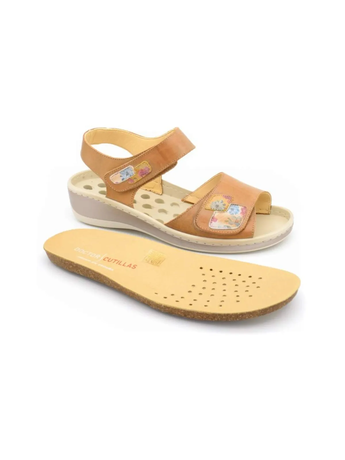 Sandalia mujer doble velcro cuero Doctor Cutillas (48379)