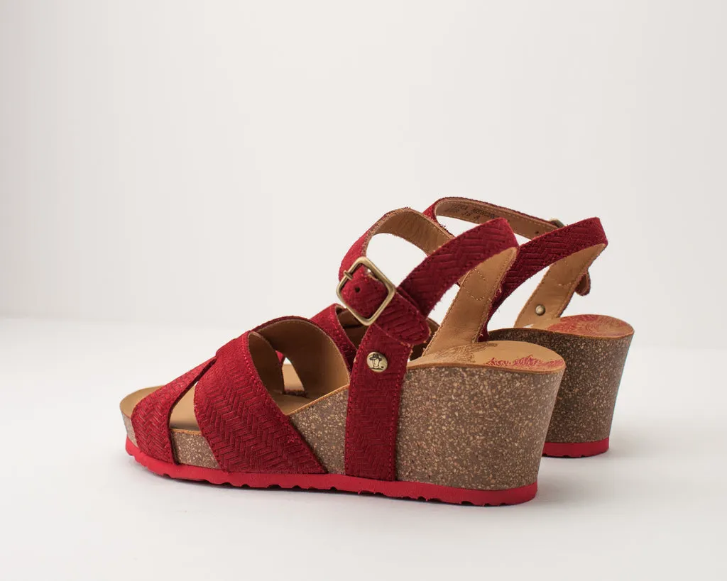 SANDALIA  PANAMA JACK  VIKA MENORCA B1 VELOUR ROJO
