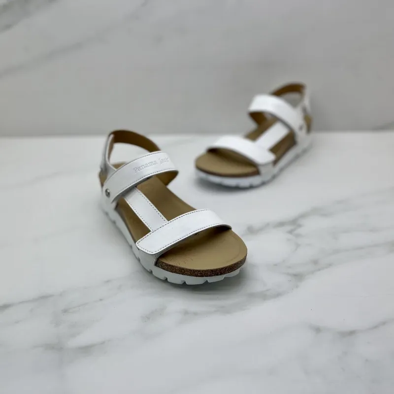 SANDALIA tres velcro blanca