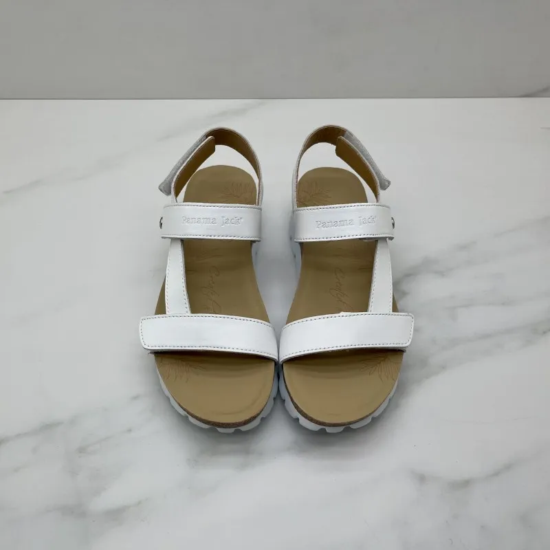 SANDALIA tres velcro blanca