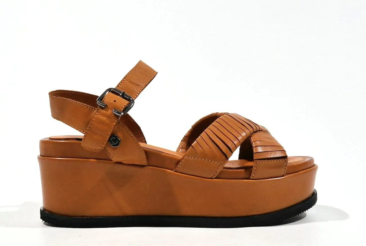 Sandalias de plataforma con tiras cruzadas mujer