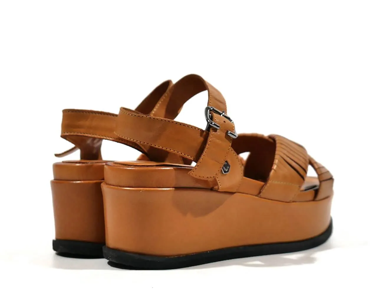 Sandalias de plataforma con tiras cruzadas mujer