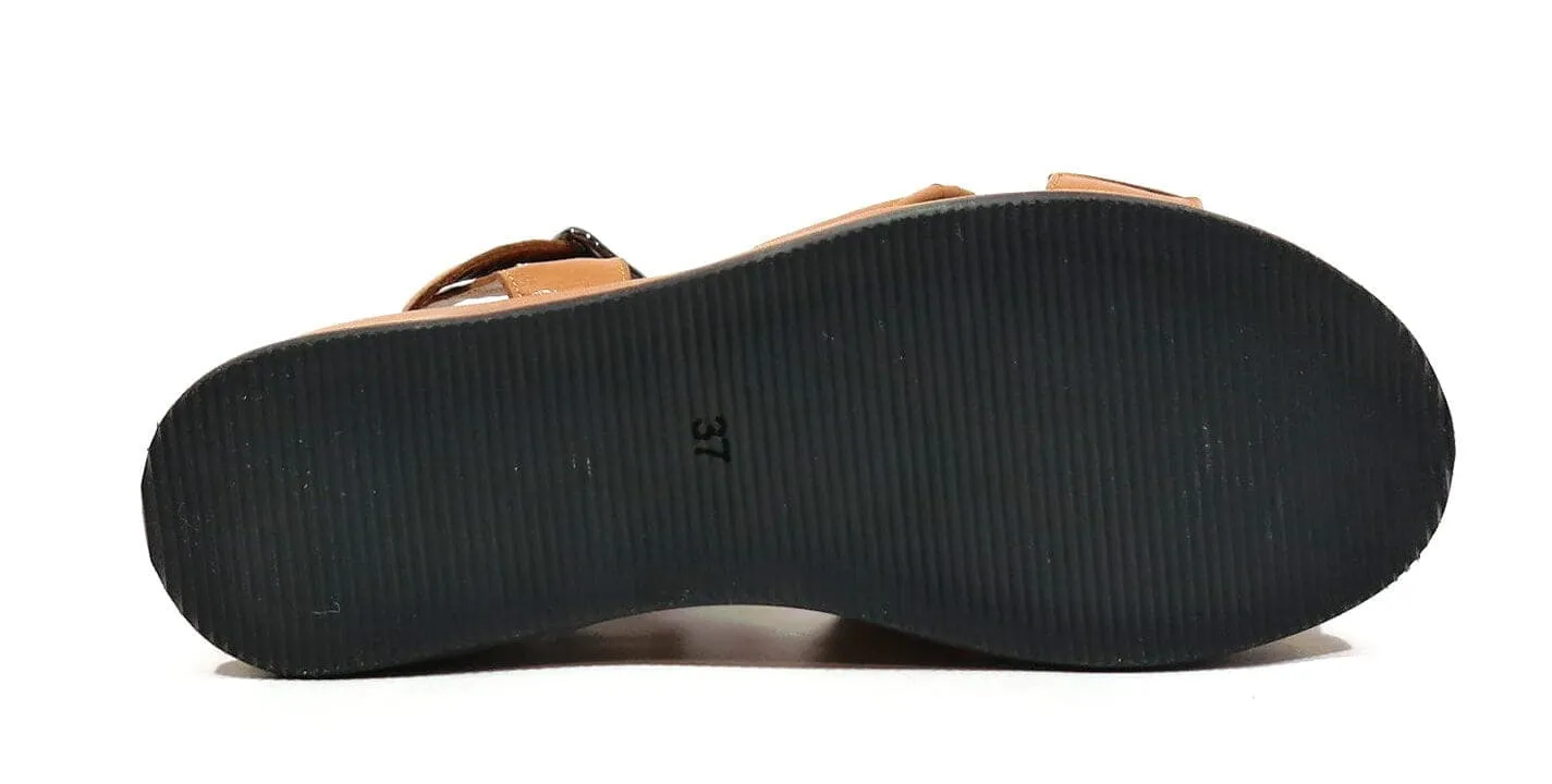 Sandalias de plataforma con tiras cruzadas mujer