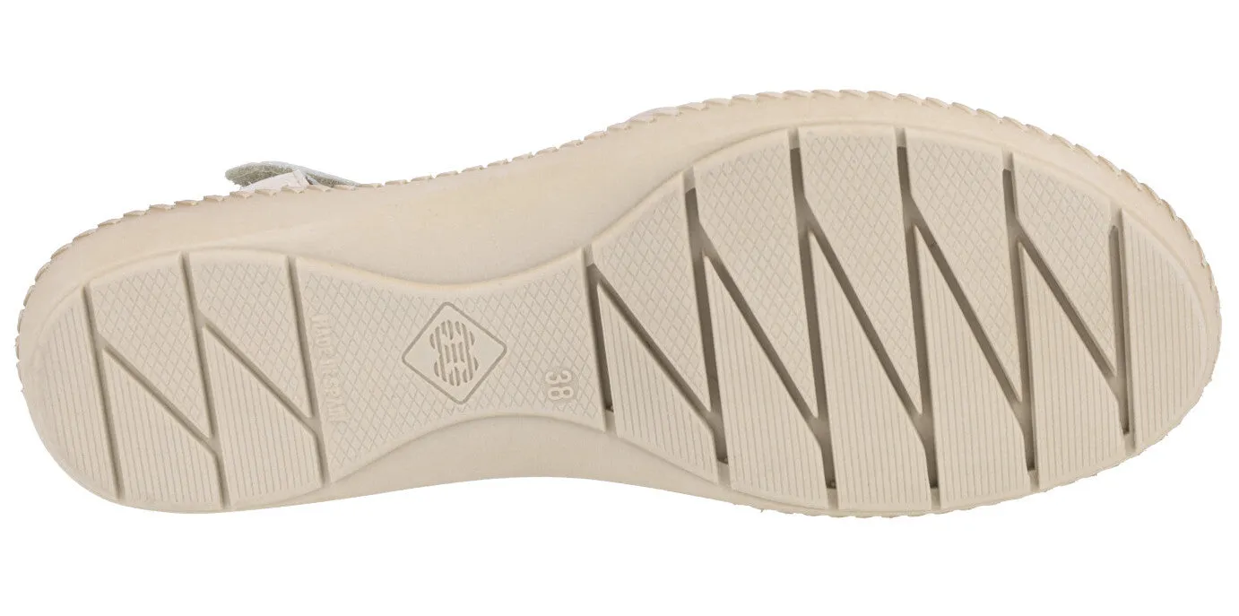 Sandalias troqueladas con cierre de velcro para mujer