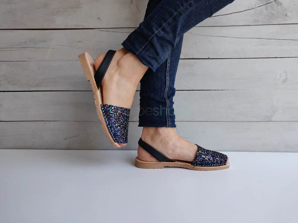 SANDáLIAS RIA MENORCA 21224S2 GLITTER PRETO MULTI