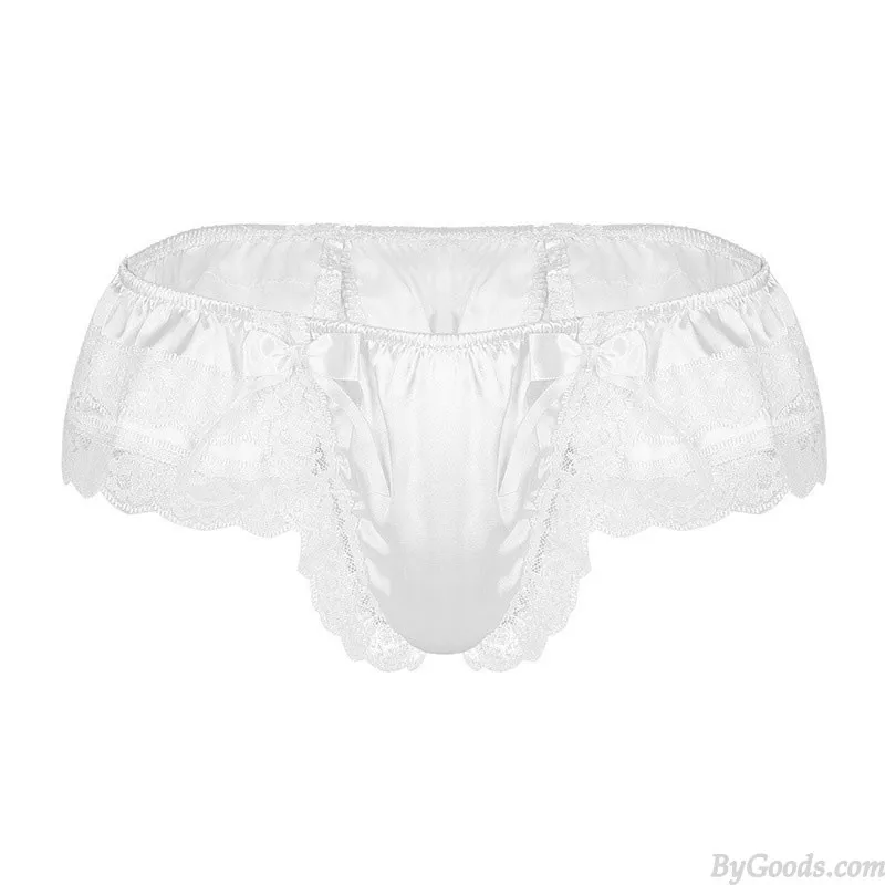  SEXY LACE BOWKNOT PANTS SISSY BRIEFS NIGHTCLUB SHOW GSTRING THONG MEN'S LINGERIE JOCKSTRAP LEOTARD UNDERWEAR 