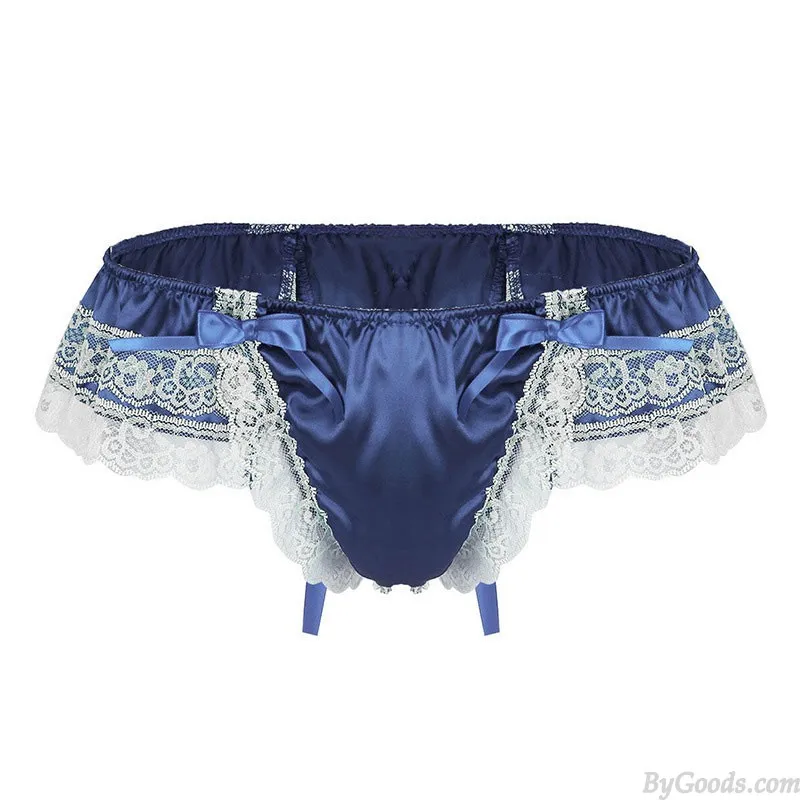  SEXY LACE BOWKNOT PANTS SISSY BRIEFS NIGHTCLUB SHOW GSTRING THONG MEN'S LINGERIE JOCKSTRAP LEOTARD UNDERWEAR 