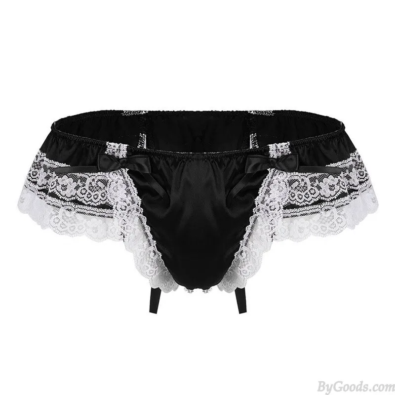  SEXY LACE BOWKNOT PANTS SISSY BRIEFS NIGHTCLUB SHOW GSTRING THONG MEN'S LINGERIE JOCKSTRAP LEOTARD UNDERWEAR 