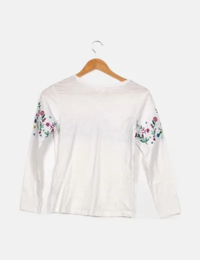 Sfera Camiseta blanca estampado floral