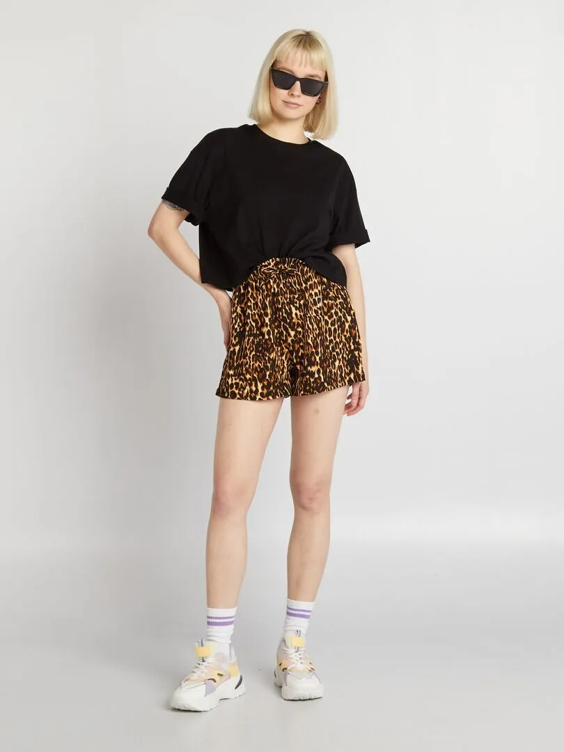 SHORT ELáSTICO DE CINTURA ELáSTICA  BLANCO