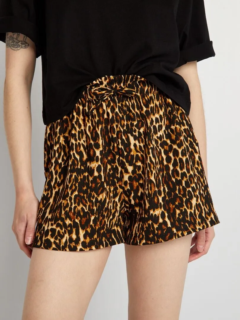 SHORT ELáSTICO DE CINTURA ELáSTICA  BLANCO