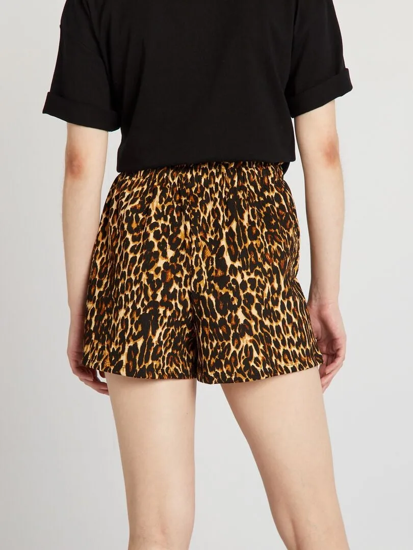 SHORT ELáSTICO DE CINTURA ELáSTICA  BLANCO