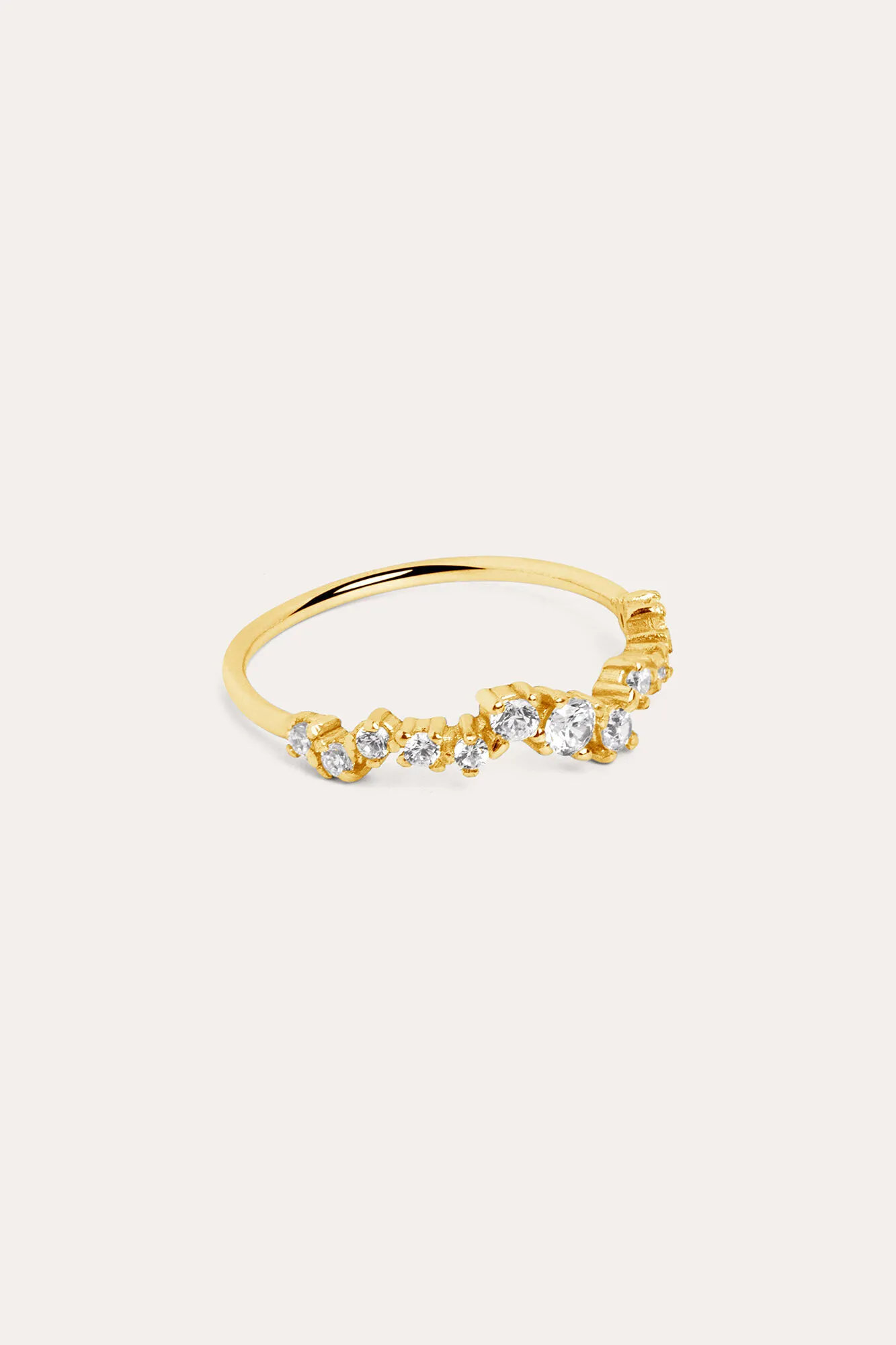 Singularu Anillo Estellar Plata Baño Oro