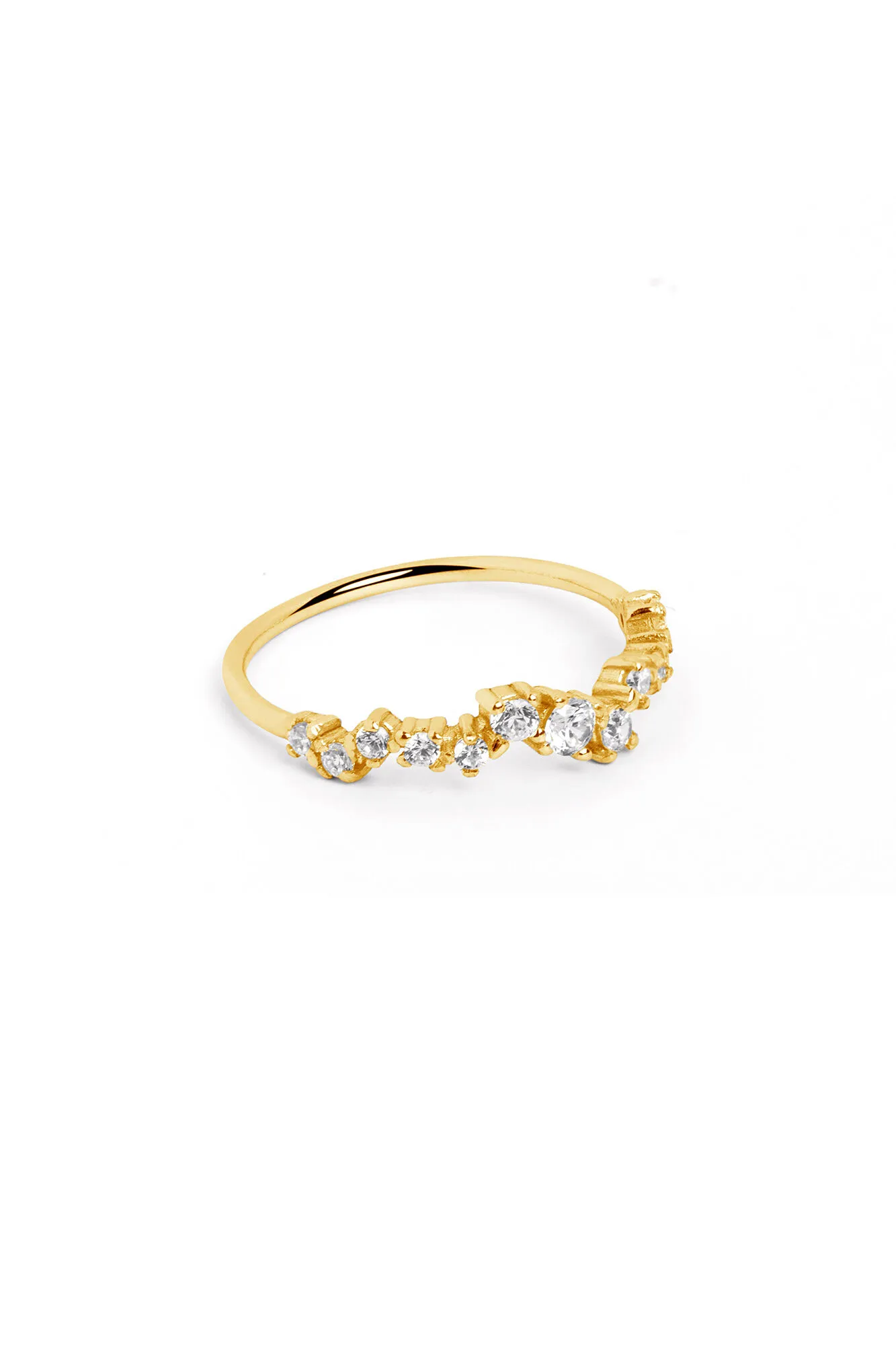 Singularu Anillo Estellar Plata Baño Oro