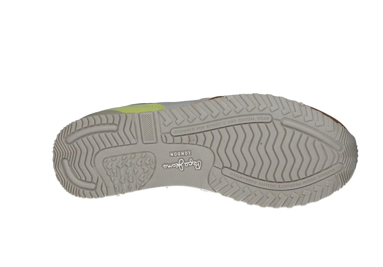 Sneaker Nobuck Cuero Pala Rejilla Beig Talon Amarillo Fluor