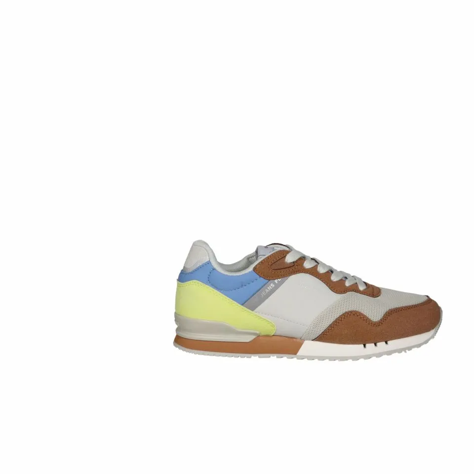 Sneaker Nobuck Cuero Pala Rejilla Beig Talon Amarillo Fluor