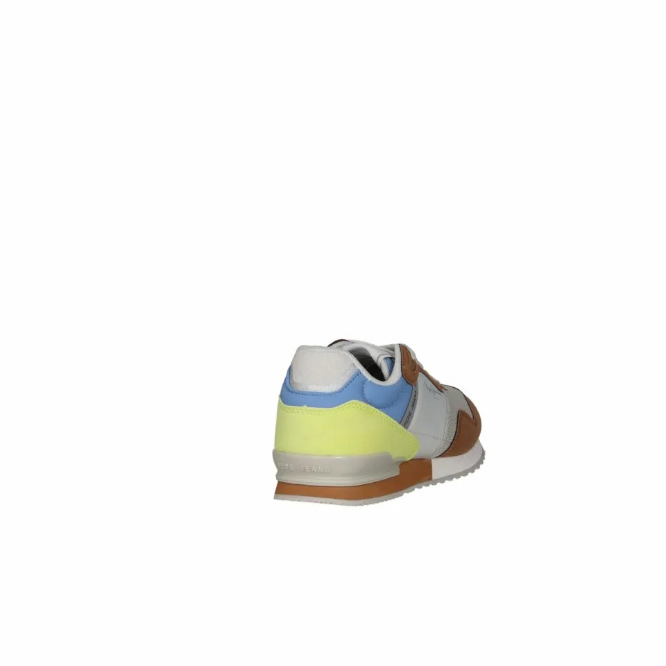 Sneaker Nobuck Cuero Pala Rejilla Beig Talon Amarillo Fluor