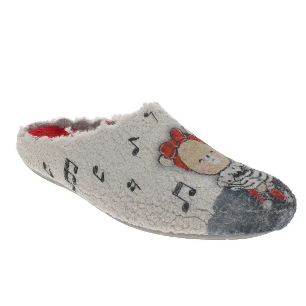 Sovella Music Slipper Mujer Gris