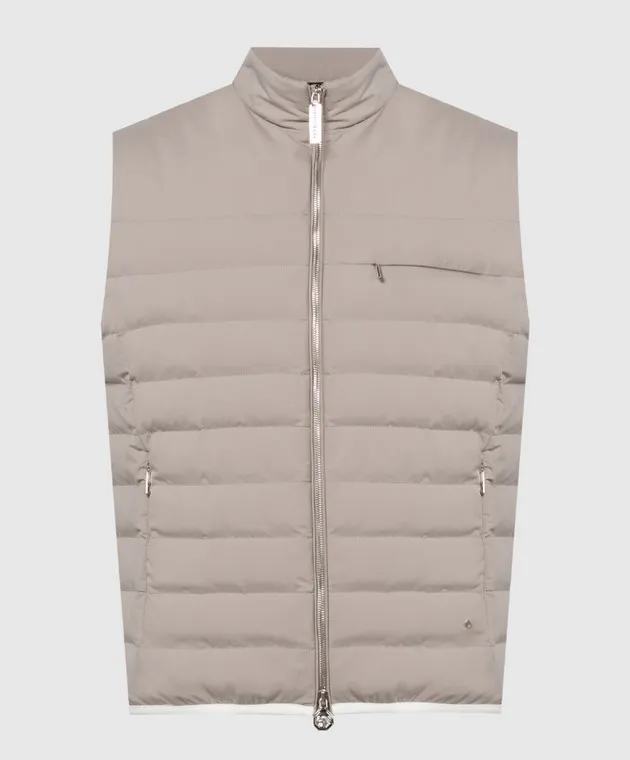 Stefano Ricci Beige down vest with logo