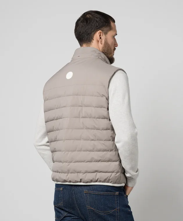 Stefano Ricci Beige down vest with logo