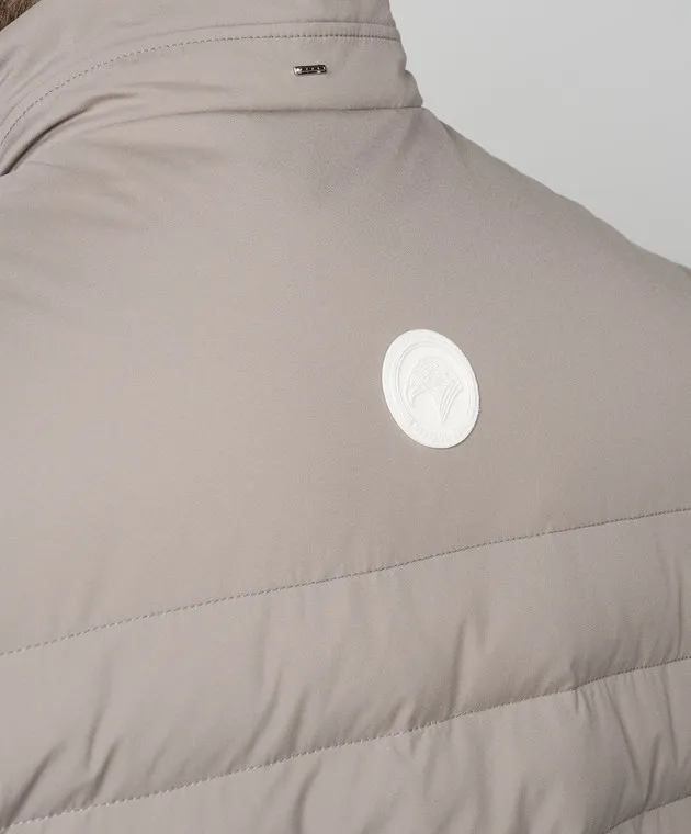 Stefano Ricci Beige down vest with logo