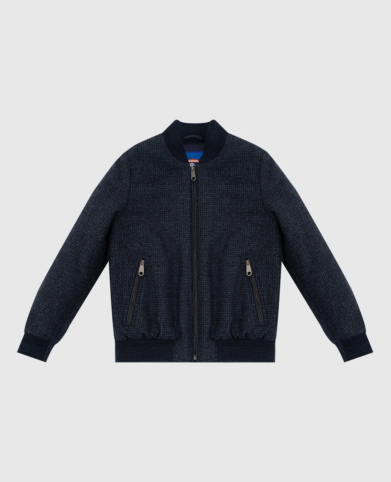 Stefano Ricci Children's dark blue wool bomber jacket