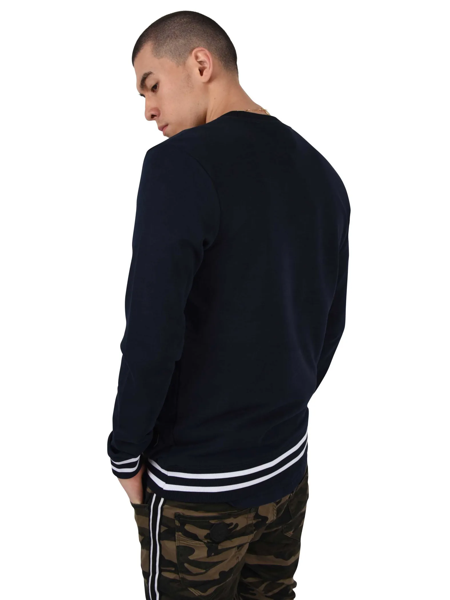 Sudadera con bordado de tigre y ribetes en contraste