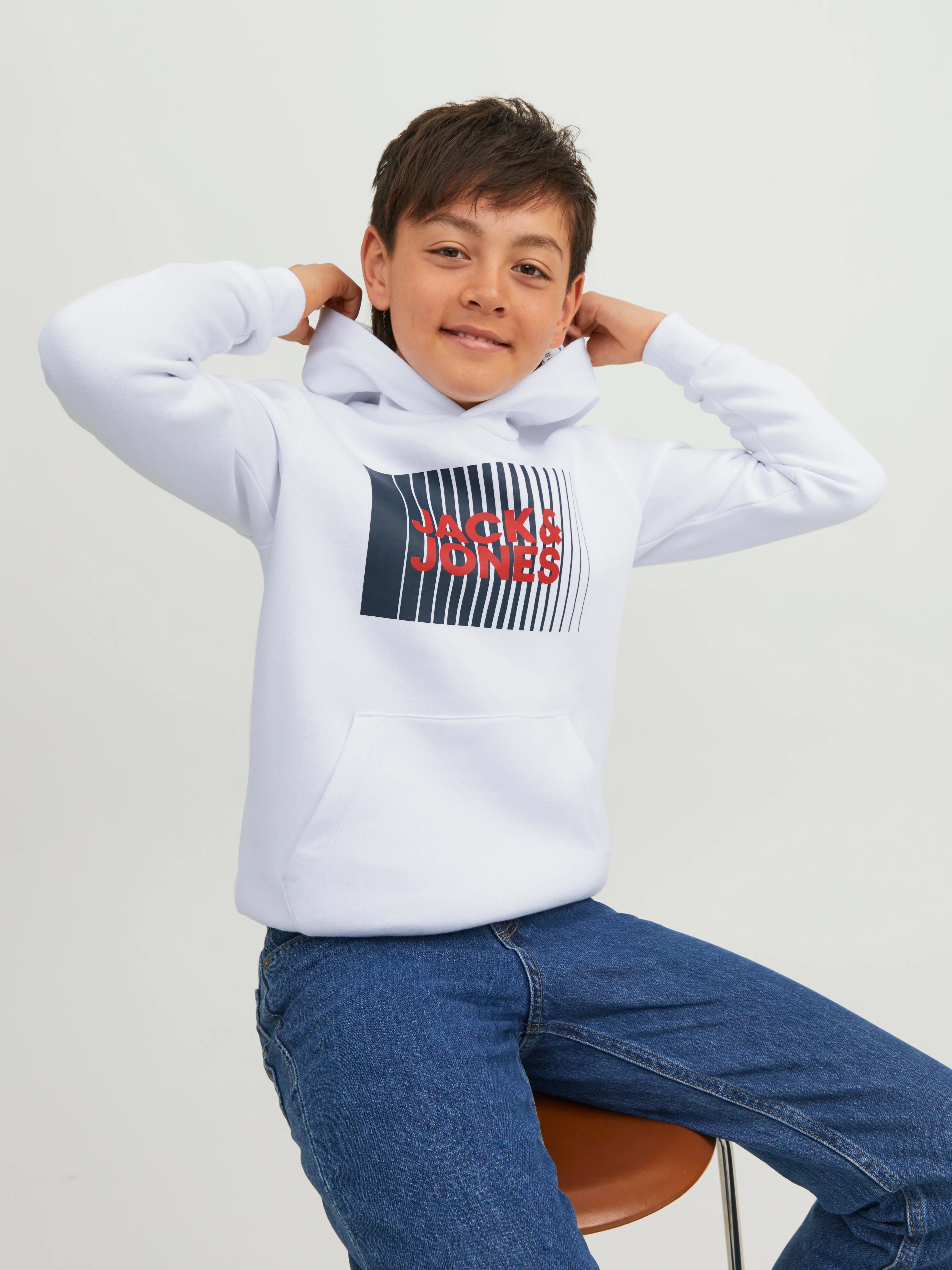 Sudadera con capucha Logotipo Junior | Blanco | Jack & Jones®