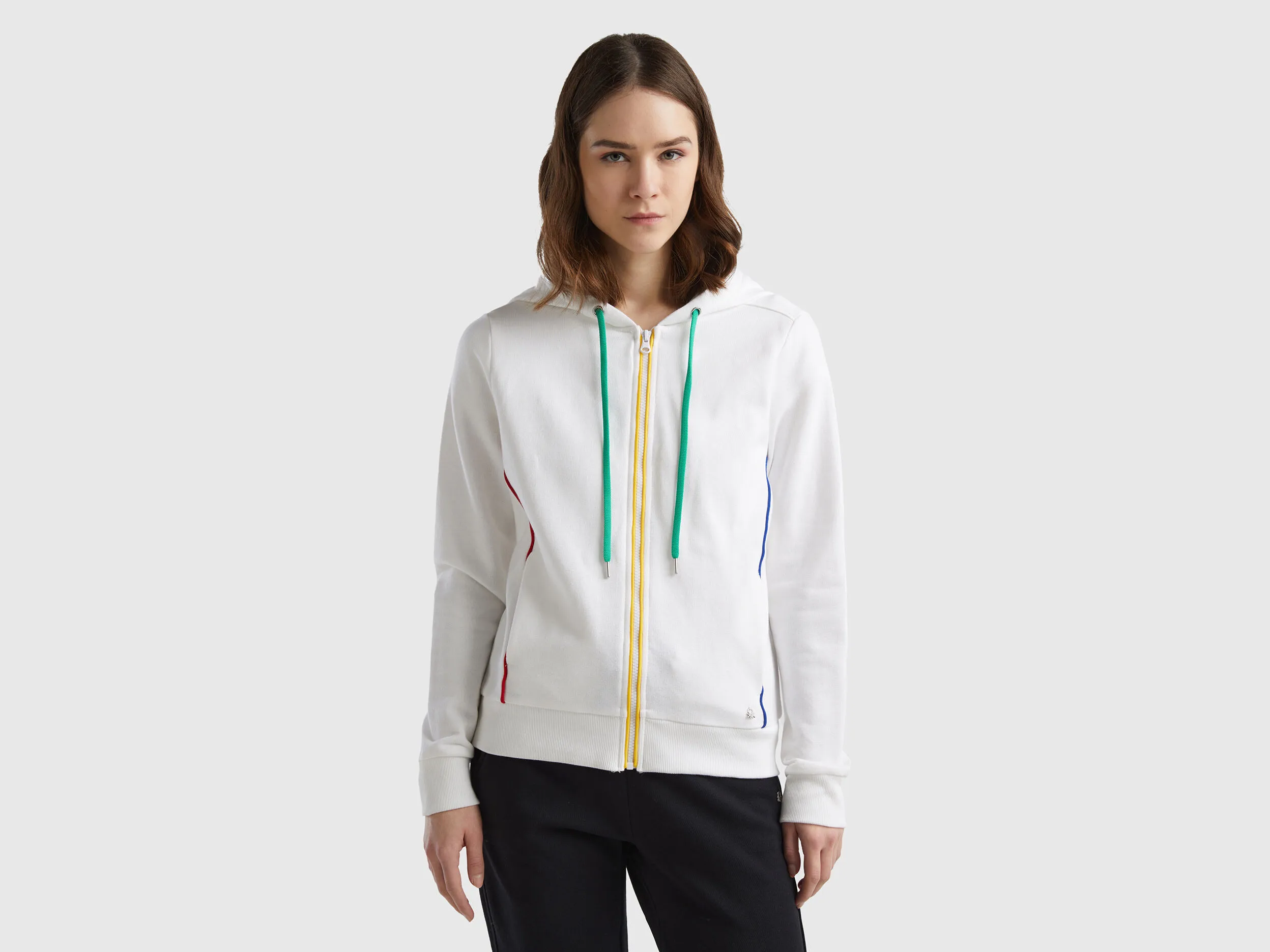 Sudadera de 100 % algodón con cremallera y capucha