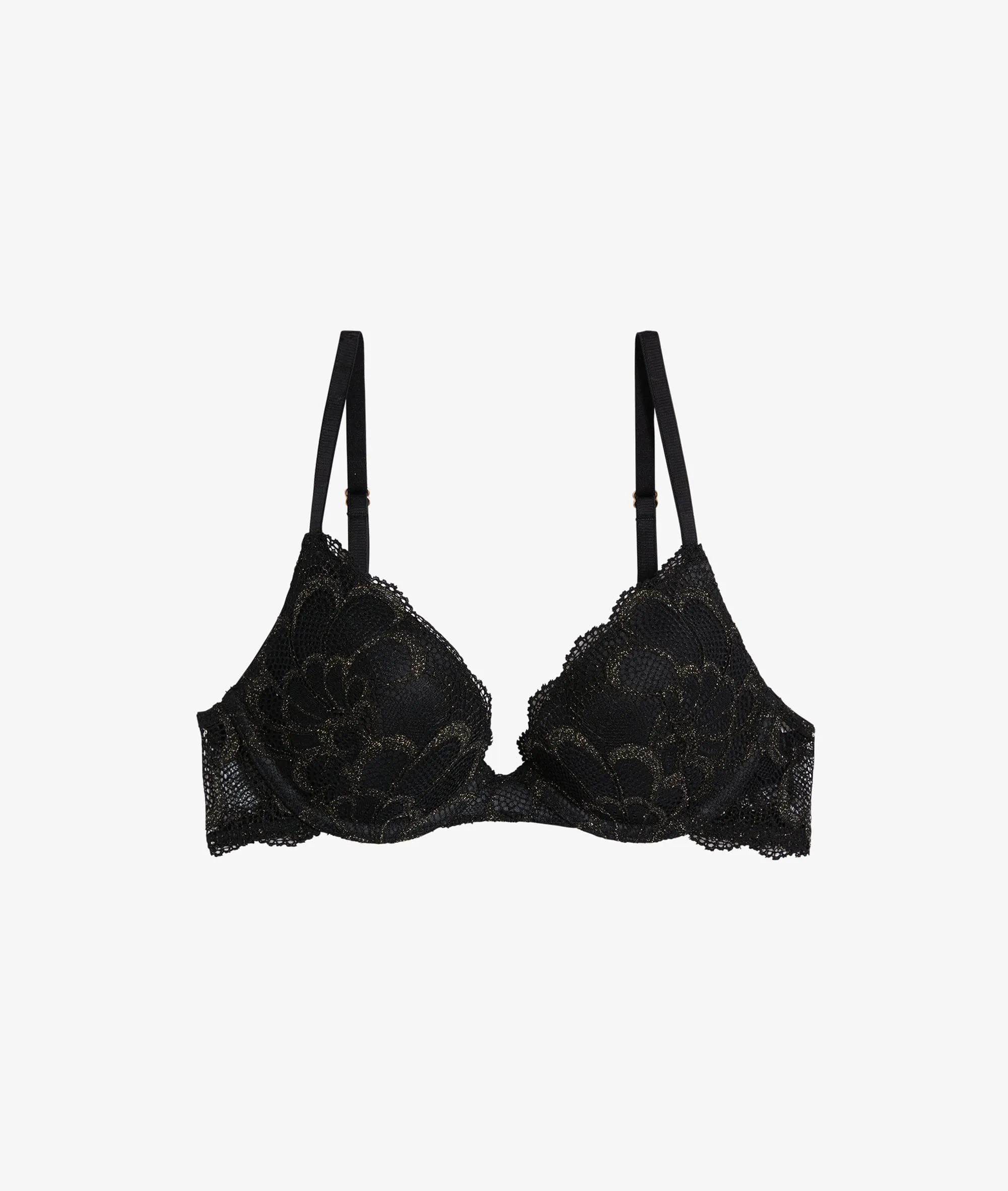 SUJETADOR PUSH UP DE ENCAJE IRISADO. COPA AC FLASH NOIR  ETAM