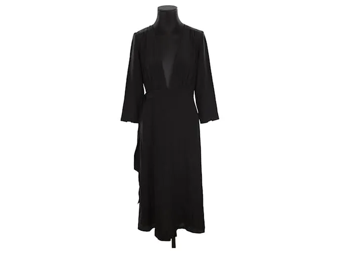 SéZane Vestido de seda Negro 