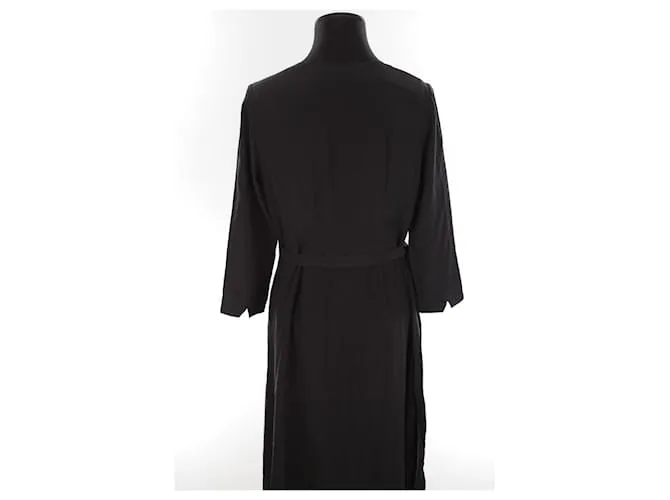 SéZane Vestido de seda Negro 