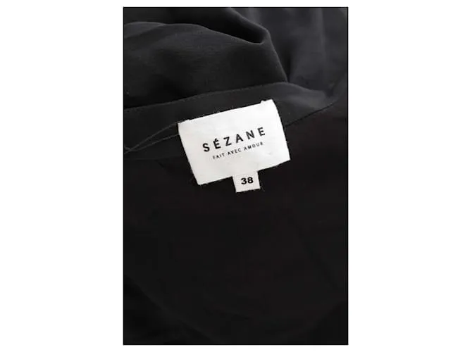SéZane Vestido de seda Negro 