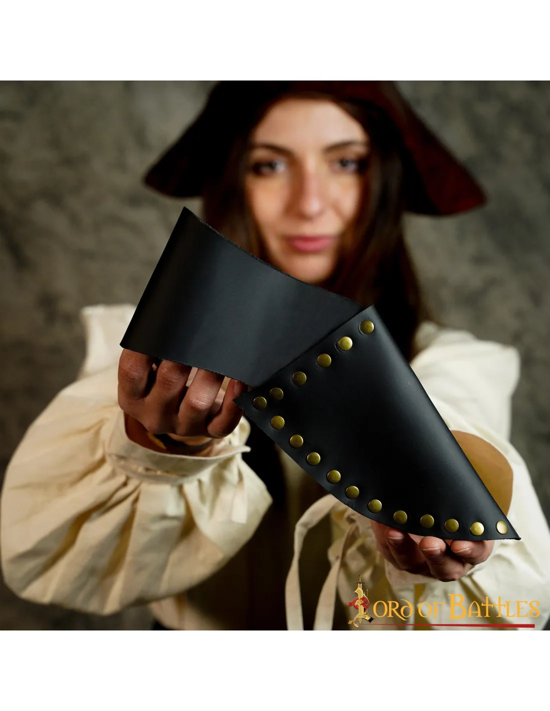 Tahalí cuero para pistola pirata mano derecha