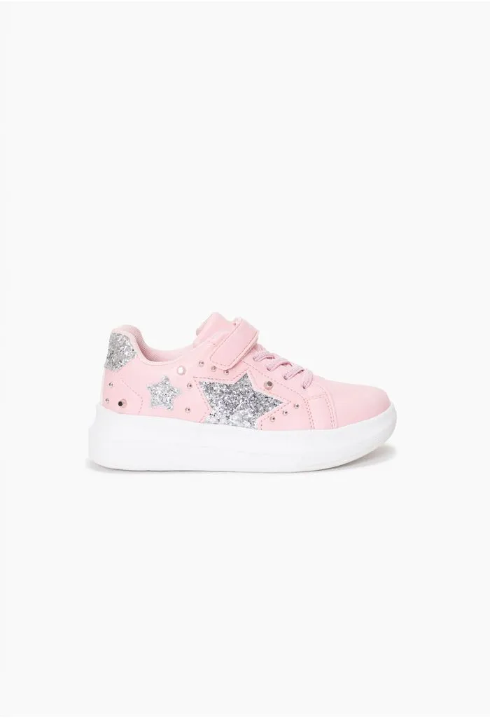 Tenis con estrellas glitter y velcro