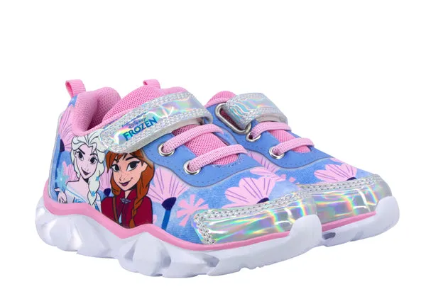 Tenis Niña Frozen Velcro Con Luces Georgie