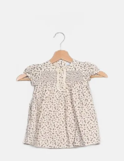 Tex Vestido blanco estampado floral