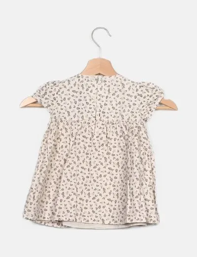 Tex Vestido blanco estampado floral