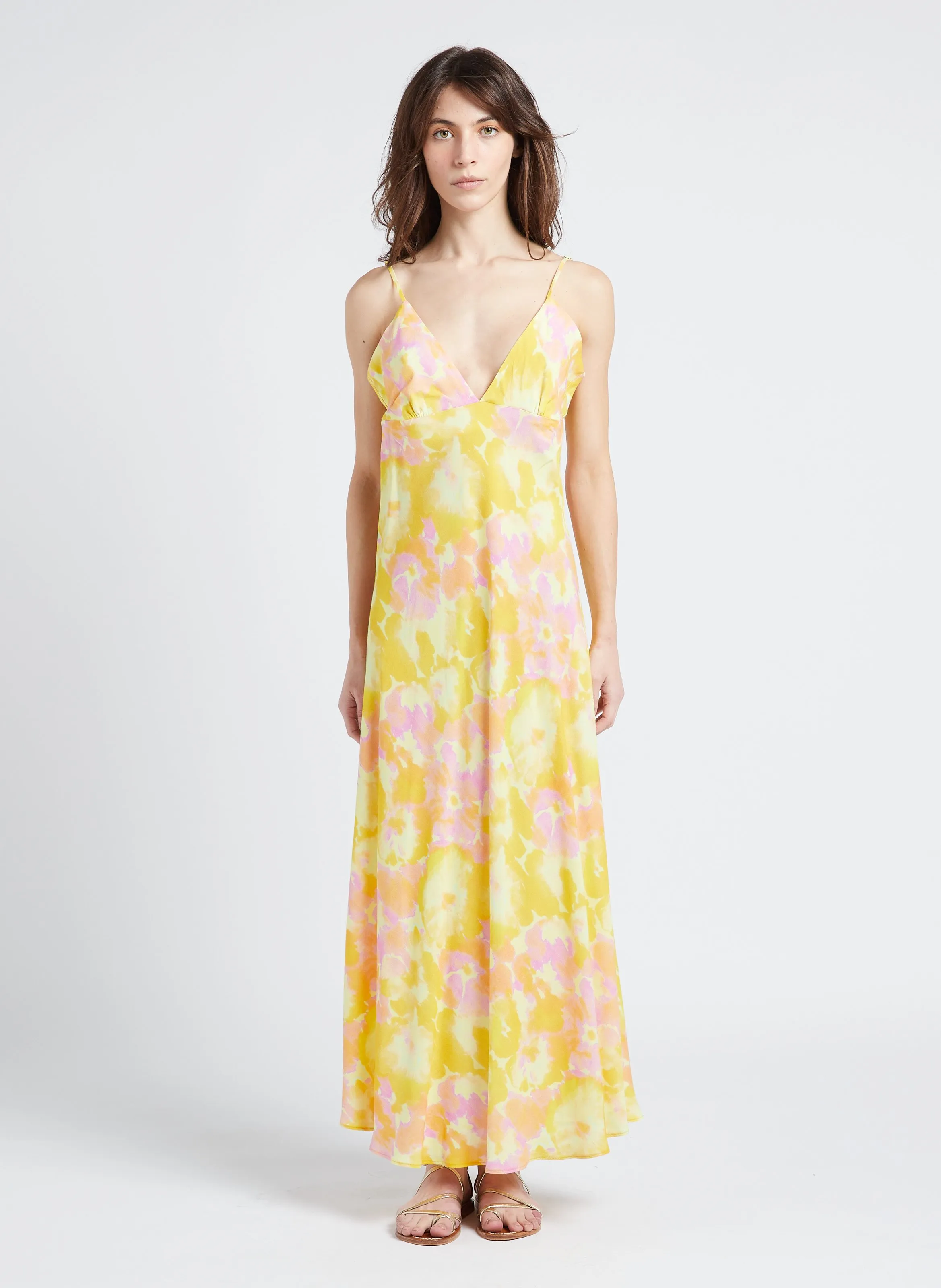 THE NEW SOCIETY ACTON  VESTIDO LARGO ESTAMPADO EN MULTICOLOR