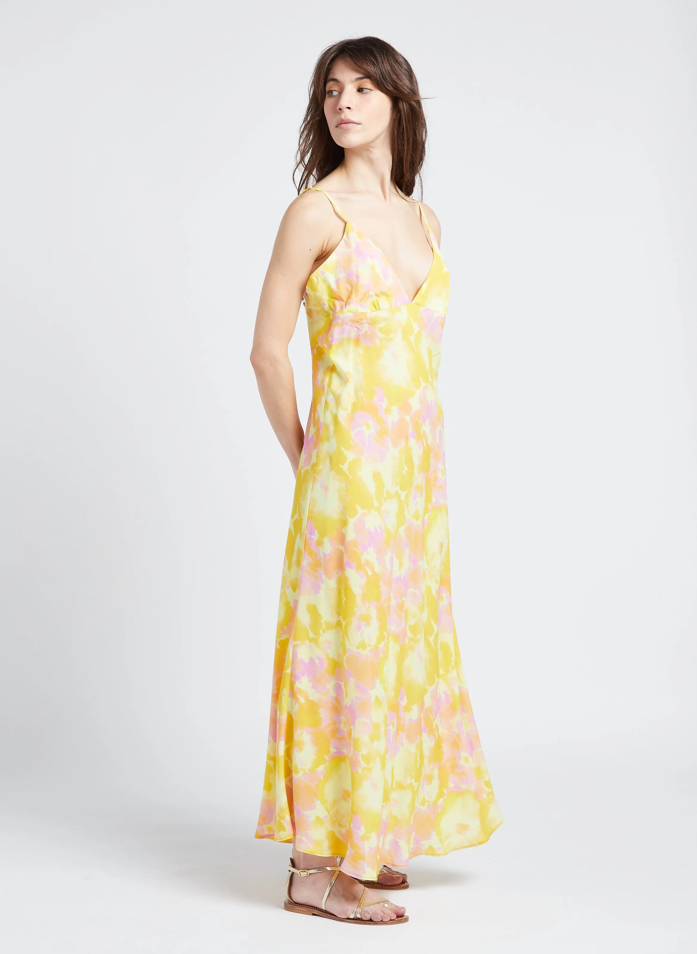 THE NEW SOCIETY ACTON  VESTIDO LARGO ESTAMPADO EN MULTICOLOR